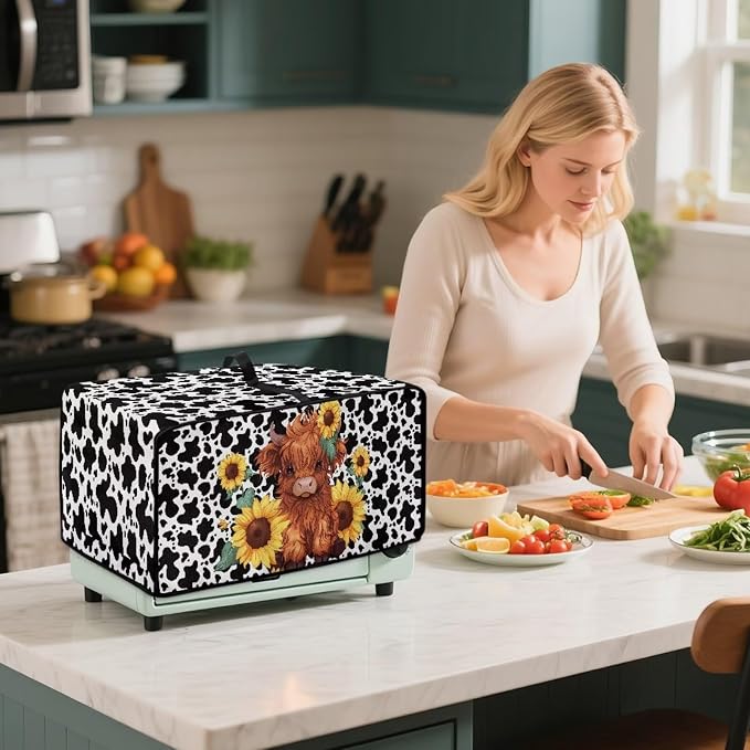 Microwave Oven Cover with Storage Pockets Waterproof Toaster Oven Dust Cover - Image 4