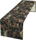 Camouflage Forest Trees Table Runner, Rustic Camouflage Hunting Camp Mossy and by Unknown