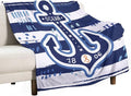 Nautical Anchor Blanket Modern Cartoon Anchor Ocean Adventure Blue White Soft by JADERYS