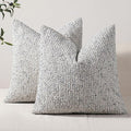 Striped Throw Pillow Covers 20x20 Set of 2 Blue Textured Boucle Chic Morden by DEZENE