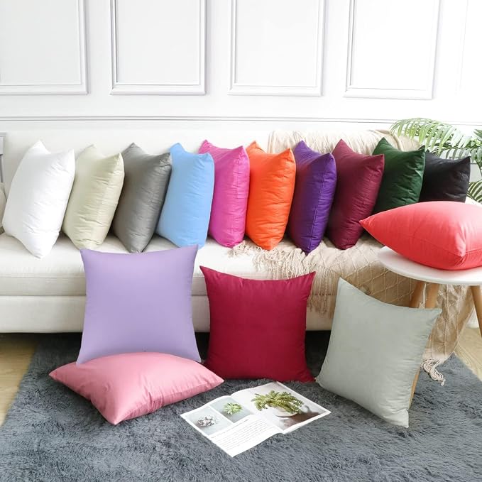Thmyo 4-Pack 100% Cotton Comfortable Solid Decorative Throw Pillow Case Square - Image 4