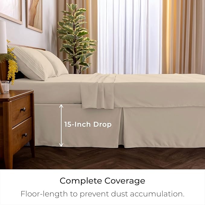 Mellanni Bed Skirt Cal King Size- Bed Skirting - Image 2