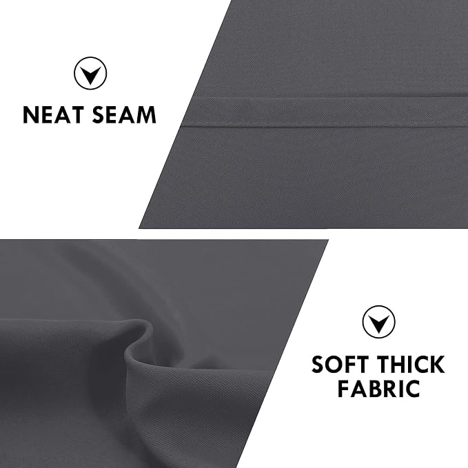DWCN Dark Grey Blackout Curtains - Image 6