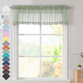 OVZME 2 Panels Sage Green Semi Sheer Valance by OVZME