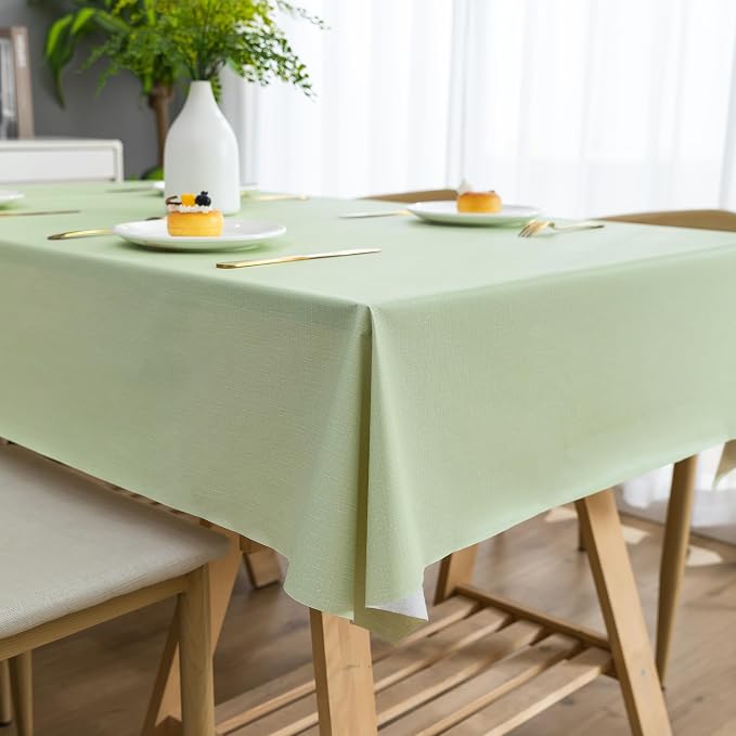 Rectangle Table Cloth, 100% Waterproof Tablecloth Oil Proof Spill Proof Vinyl - Image 8