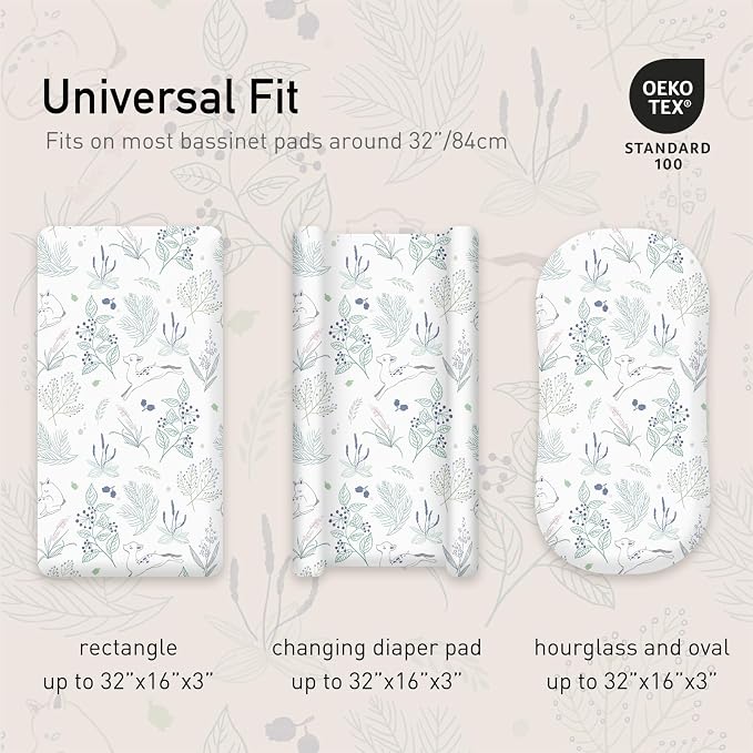 Gllquen Baby Bassinet Sheets 4 Pack, Breathable Cozy Fitted Mattress Sheet - Image 4