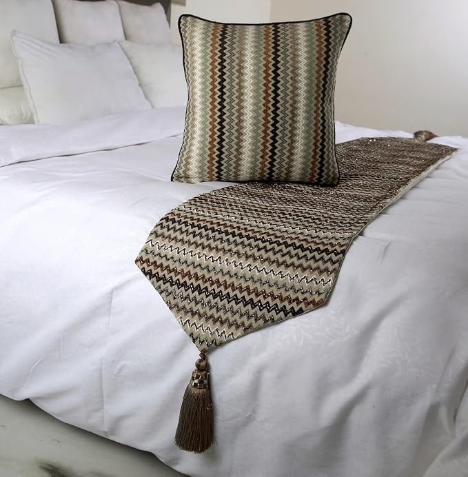 The HomeCentric Decorative Designer Handmade Bed Runner Without Pillow Cover - Image 4