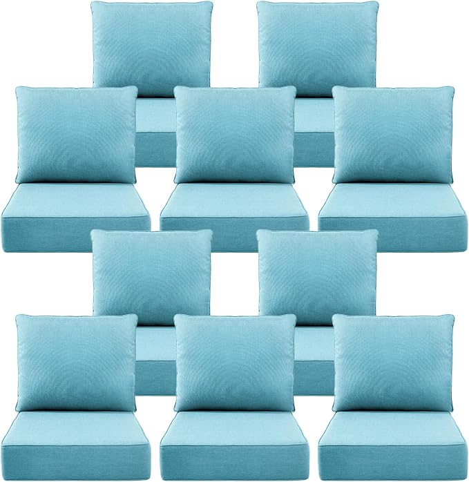 Luxury 6" Outdoor Cushions for Patio Furniture, Fade Resistant Couch Chair by Pugire