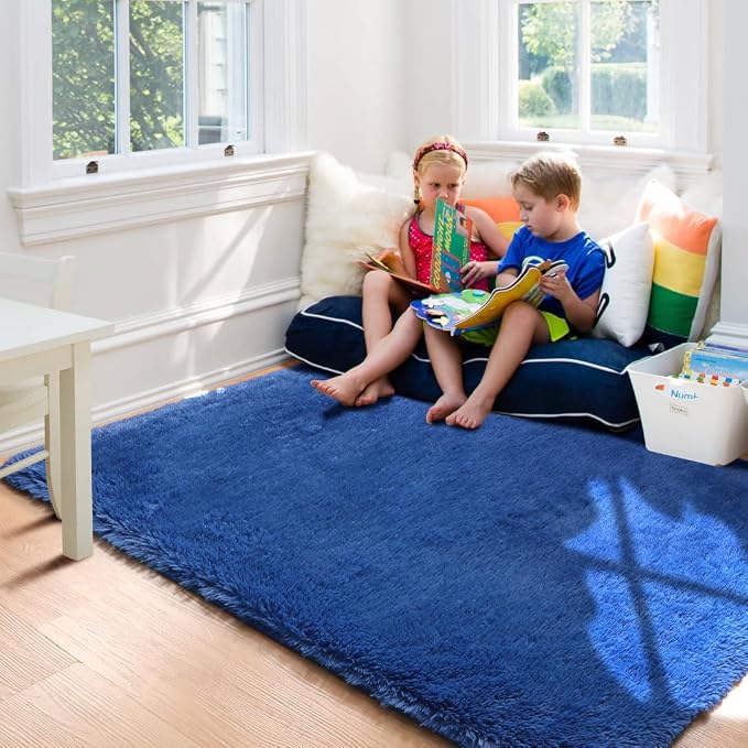 ONASAR Navy Area Rugs for Bedroom Living Room, Washable 4x6 Blue Fluffy Indoor - Image 5