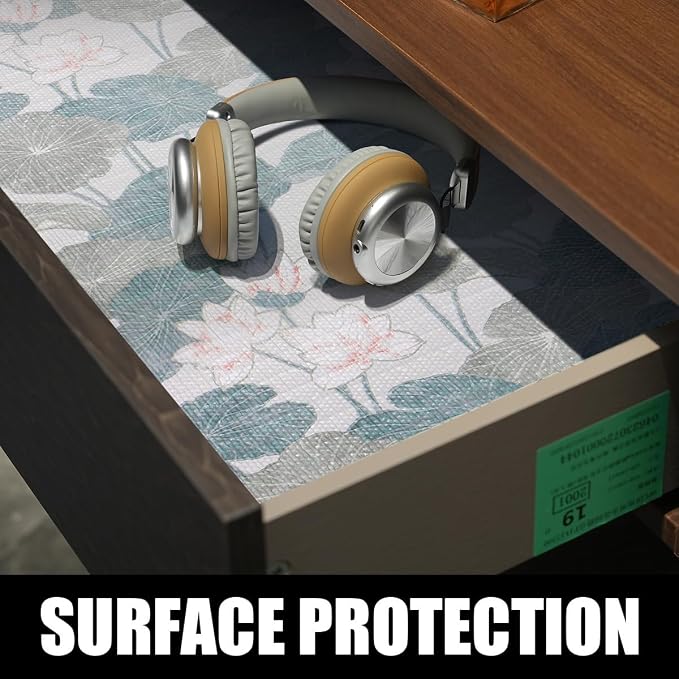 Shelf and Drawer Liner for Cabinets, Non-Adhesive and Strong Non-Slip Lotus - Image 3