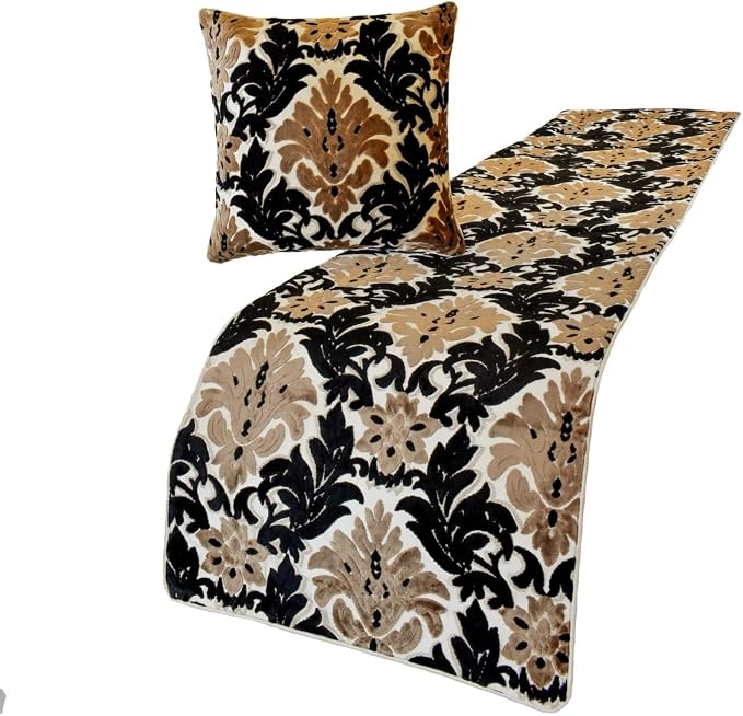 The HomeCentric King/Queen/Twin Brown Decorative King 90"x18" Bed Runner by TheHomeCentric