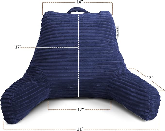 Hearth & Harbor Reading Pillow for Bed Adult – Back Pillow for Sitting in Bed - Image 6