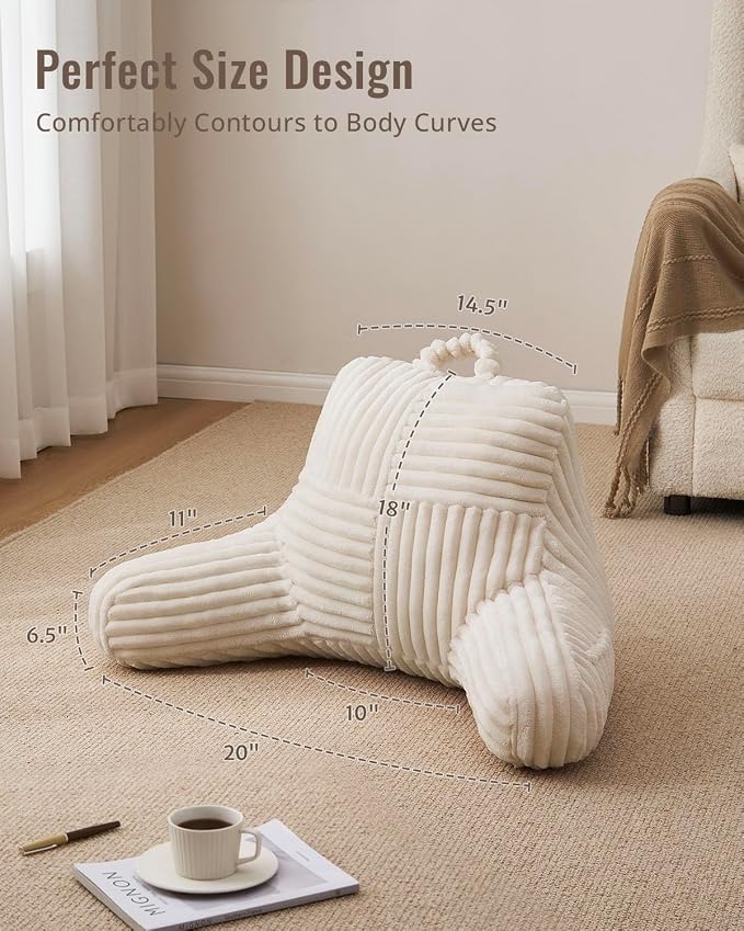 Blissful Diary Reading Pillow for Sitting in Bed, Flannel Back Pillow Bed - Image 5