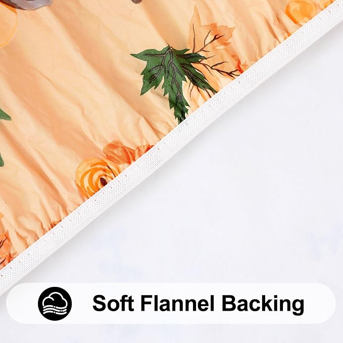 Smiry Plastic Thanksgiving Tablecloth, Pumpkin Wipeable Flannel Backed Vinyl - Image 6