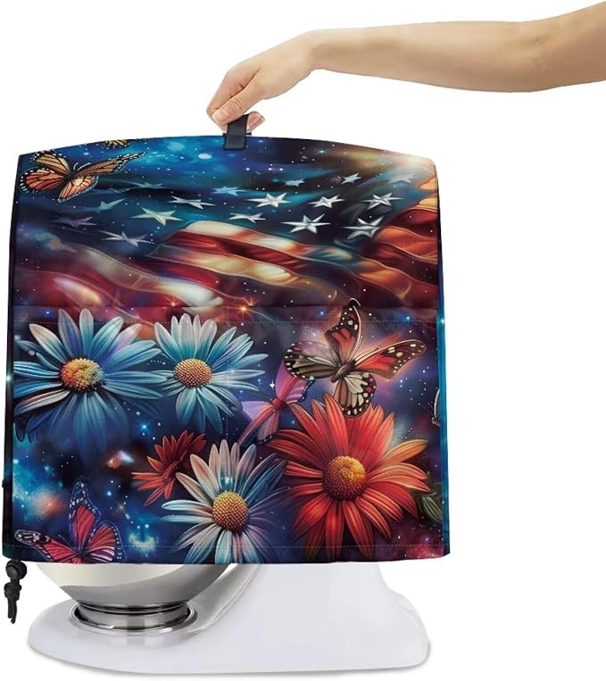 American Flag Daisy Butterfly Mixer Cover Protector, Dust Covers - Image 4