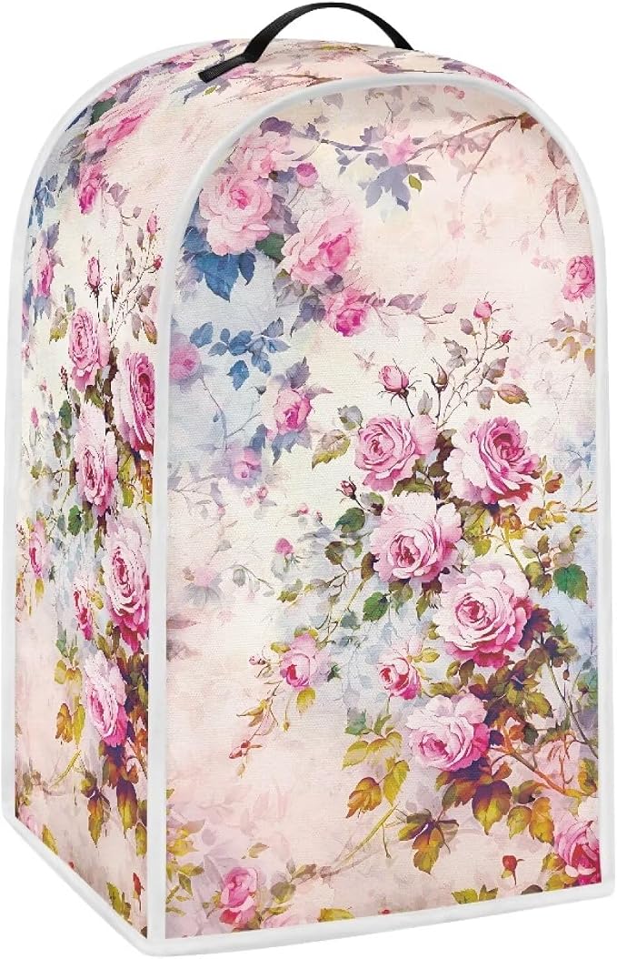Talayituse Watercolor Rose Flower Print Blender Dust Cover, Fingerprint - Image 2