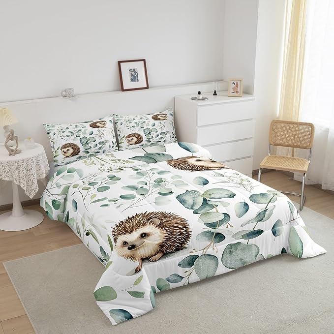 Erosebridal Cute Hedgehog Toddler Comforter Set - Image 3