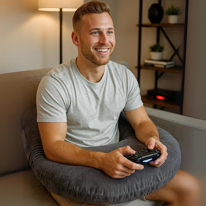 MELLO Lap Pillow for Reading – Memory Foam Gaming Pillow for Lap, Elbow and Arm - Image 8
