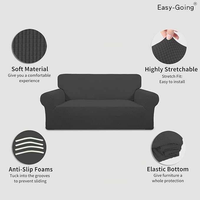 Easy-Going Stretch Loveseat Slipcover 1-Piece Sofa Cover Furniture Protector - Image 3