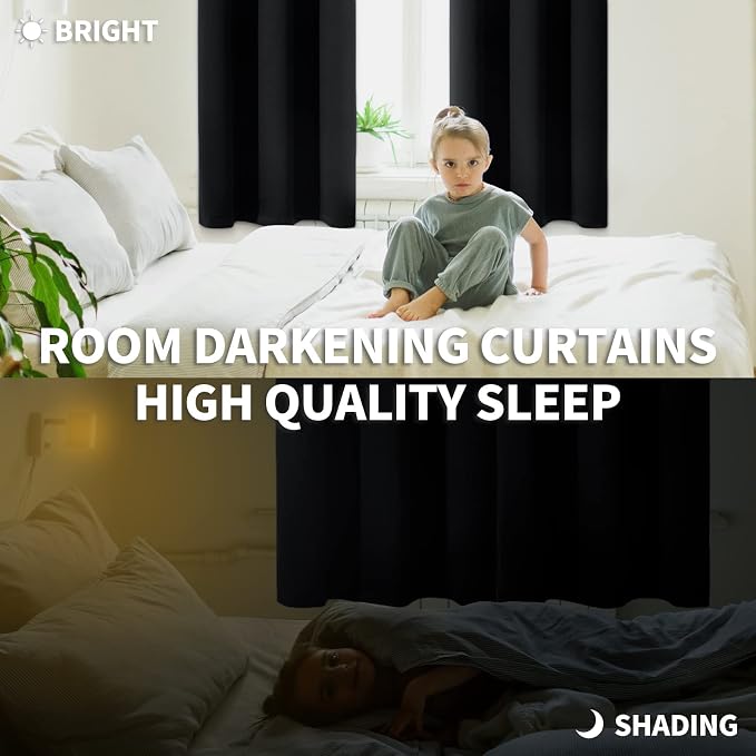 BGment Rod Pocket Blackout Curtains 48 Inch Length - Image 2