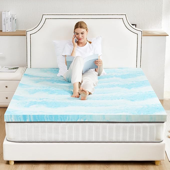 Sweetcrispy Mattress Topper King, 4 Inch Thick Memory Foam Gel Infused Cooling - Image 7