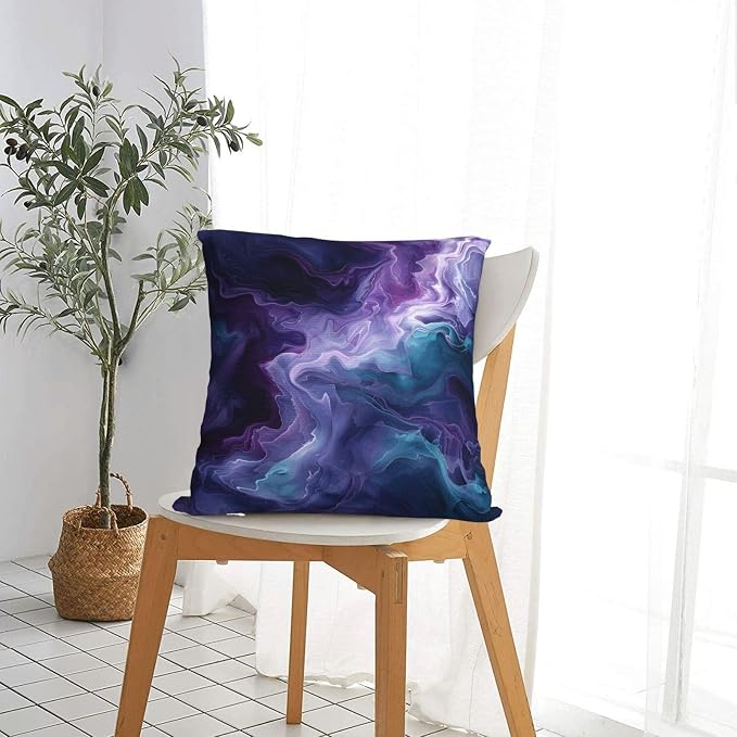 Purple Teal Turquoise Galaxy Nebulous 16x16 inches Throw Pillow Covers Cozy - Image 4