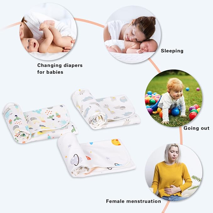 Baby Portable Changing Pad Waterproof Diaper Changing Mat Travel 3 Pack - Image 4