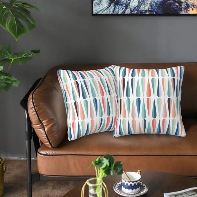 bassyil Mid Century Retro Drop Throw Pillow Covers Decorative Linen Pillow - Image 5
