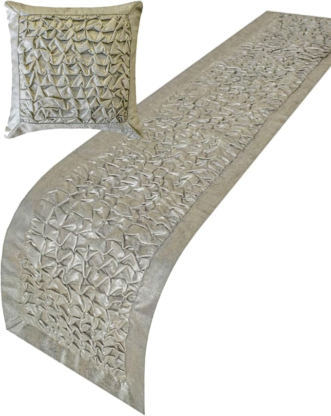 HomeCentric Silver Decorative Bed Runner - Image 2