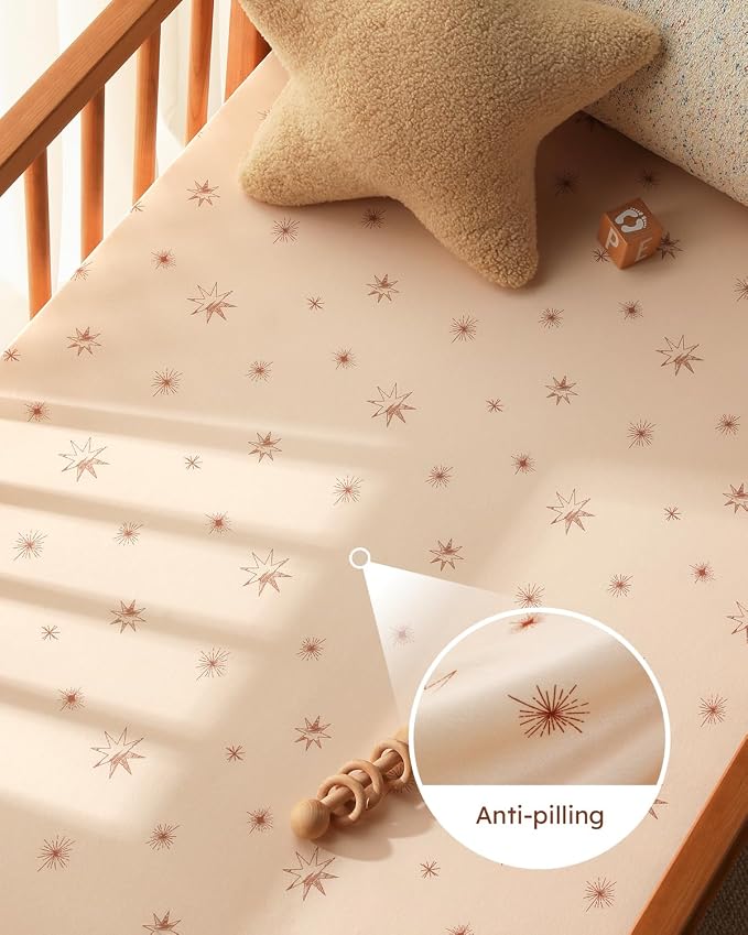 Pack and Play Sheets Fitted 3 Pack, Mini Crib Sheets - Image 4