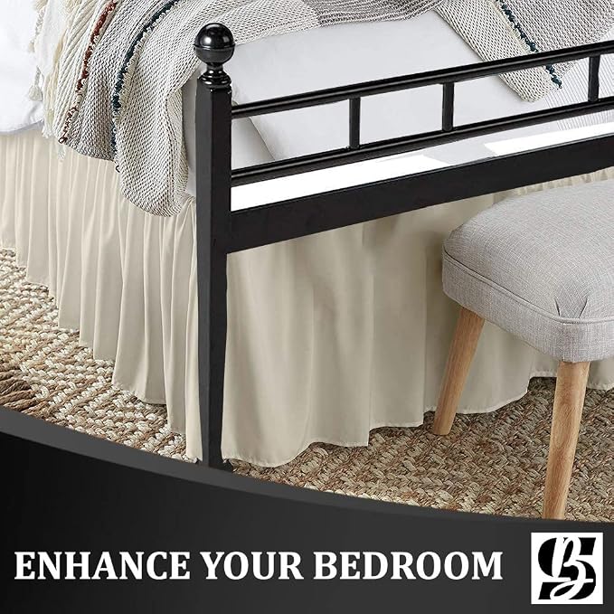 SKY BEDDINGS - Full Size Ruffled Bed Skirt - 18 Inch Drop Dust Ruffle Bed Skirt - Image 2