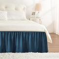 RIMELA Dusty Navy Bed Skirt Queen Size 18 Inch Drop, Wrap Around Elastic by RIMELABedSkirt