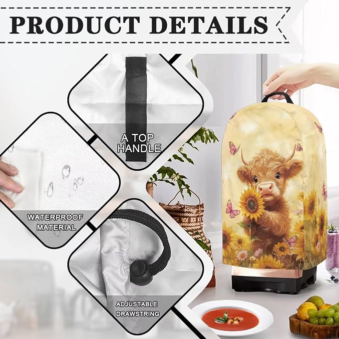 Calf Sunflower Blender Cover Kitchen Coffee Maker Cover Dust Protection Home - Image 4
