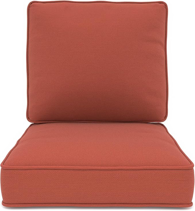 Outdoor Chair Cushions 23" x 24" x 4", Patio Deep Seat Replacement Cushions Set by Pugire