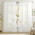 Dreaming Casa White Sheer Curtains 102 Inches Long, Rod Pocket & Back Tab Light by DreamingCasa