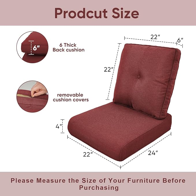 Outdoor Chair Cushions 3 Packs - Image 2