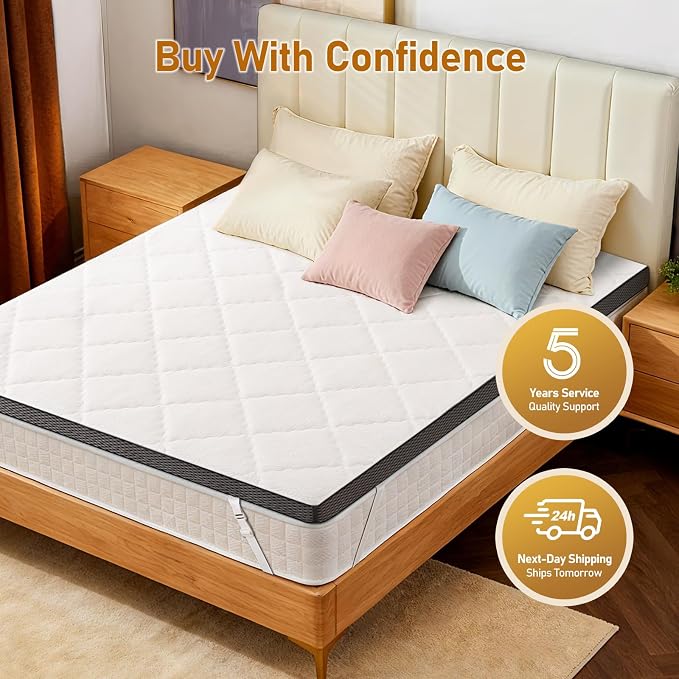 Glendan Firm Mattress Topper Queen: 3 Inch High Density Bed Topper - Image 8