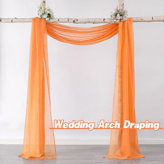 DONREN Coral Orange Window Scarf - Image 2