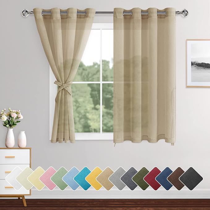 XWZO Sheer Curtains for Bedroom, Grommet Airy & Lightweight Light Filtering by XWZO