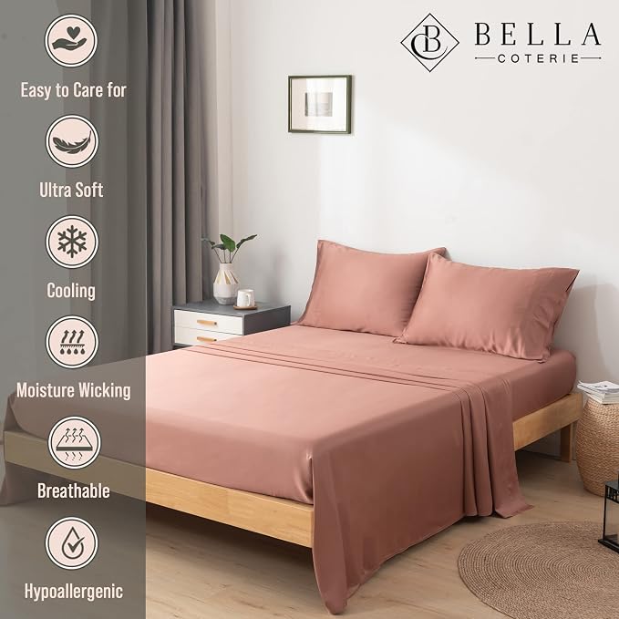 Bella Coterie Luxury Bamboo Viscose Cal King Size Sheet Set | 100% Organically - Image 2