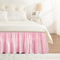 RIMELA Dusty Pink Bed Skirt King Size 15 Inch Drop, Wrap Around Elastic Bedskirt by RIMELABedSkirt