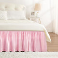 RIMELA Bed Skirt Full Size Dusty Pink 15 Inch Drop, Wrap Around Elastic Bedskirt by RIMELABedSkirt