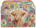 ZFRXIGN Flower Highland Cow Toaster Covers 4 Slice Toaster Dust Cover Hippie by ZFRXIGN