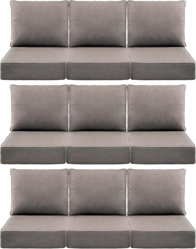 Luxury 6" Outdoor Cushions for Patio Furniture, Fade Resistant Couch Chair by Pugire