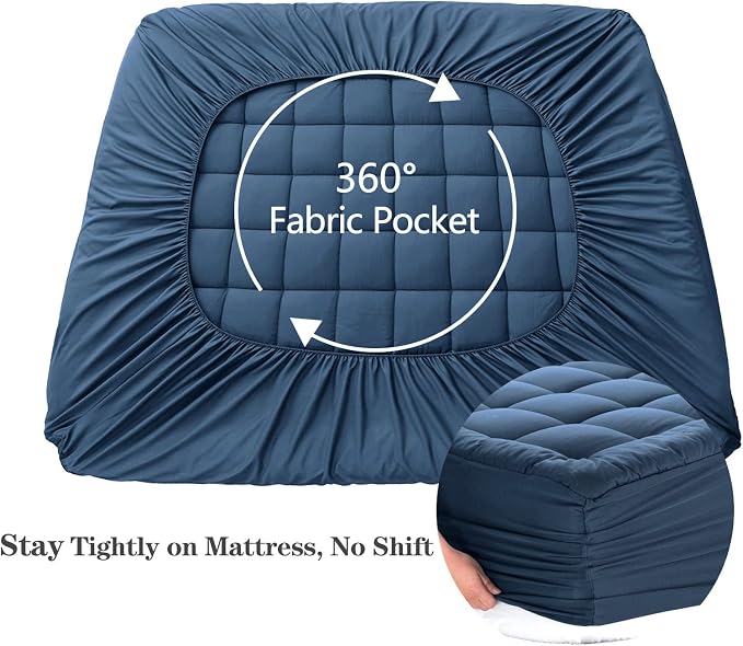 EASELAND Full Size Mattress Pad Pillow Top Mattress Cover Quilted Fitted - Image 4