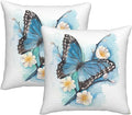 bassyil Butterfly Throw Pillow Covers Decorative Linen Pillow Cases Set of 2 by bassyilCustomizedforlife