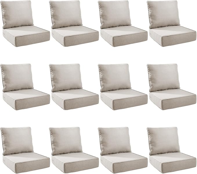 Outdoor Cushion Set for Furniture Patio Furniture, UV Resistant, Water Resistant by PLANNTONNEO