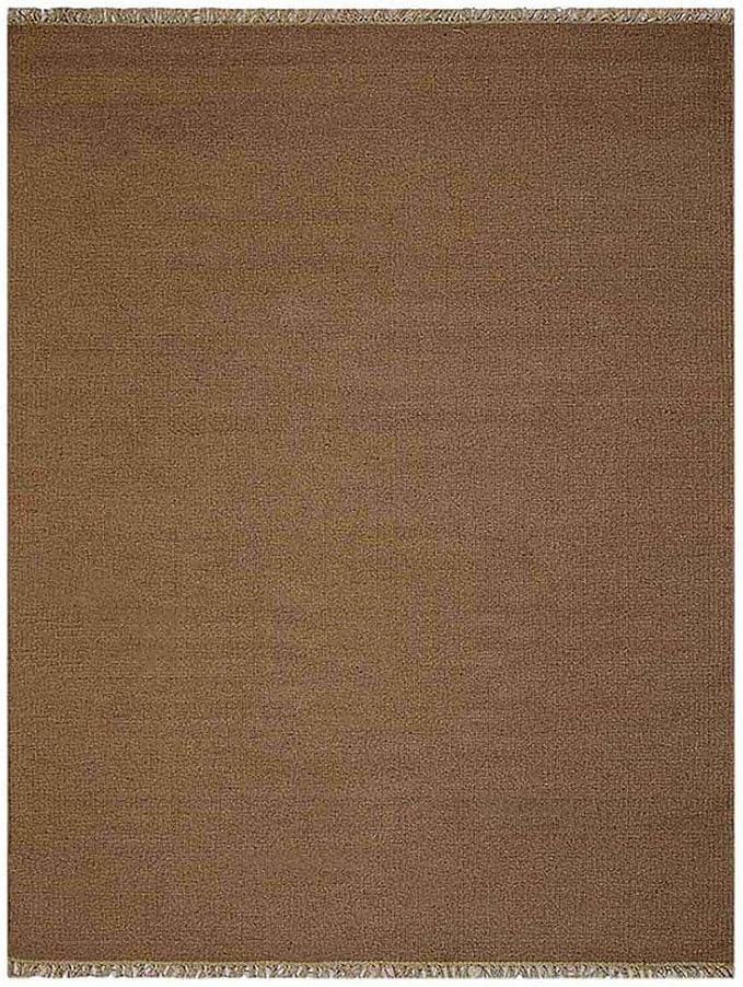 Rugsotic Carpets Hand Woven Flat Weave Kilim Wool 4'x6' Area Rug Solid Cream - Image 2