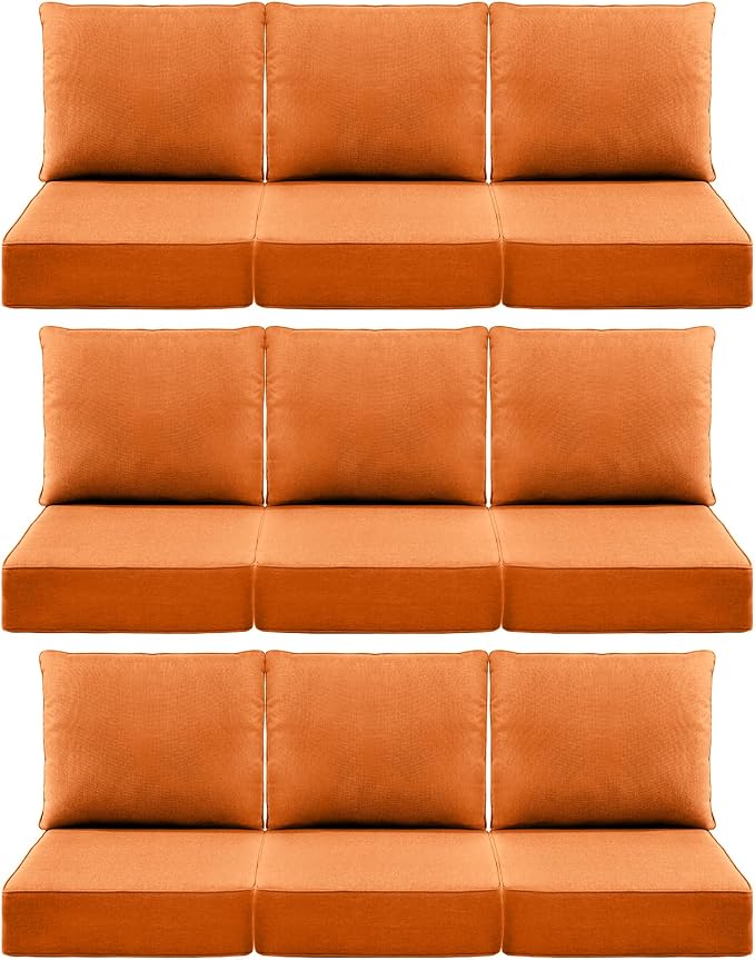 Luxury 6" Outdoor Cushions for Patio Furniture, Fade Resistant Couch Chair by Pugire