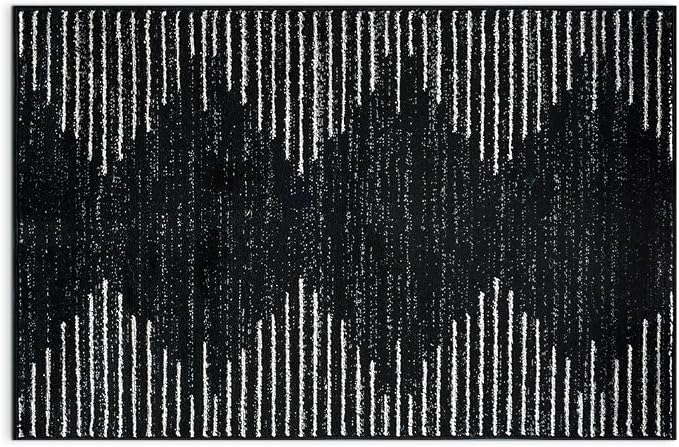 Rugshop Bohemian Stripe Stain Resistant High Traffic Living Room Kitchen - Image 2